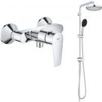 Grohe Start Edge bateria prysznicowa ścienna z zestawem prysznicowym Vitalio Start System 250 chrom (26680001, 24197001)