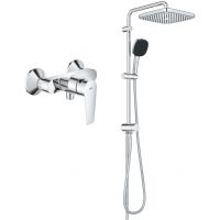 Grohe Vitalio Comfort 250 zestaw prysznicowy ścienny z deszczownicą i bateria prysznicowa ścienna Start Edge chrom ( 26698001, 24197001)