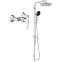 Grohe Vitalio Start System 250 zestaw prysznicowy ścienny z deszczownicą i bateria prysznicowa ścienna Start Edge chrom (26680001, 24197001)