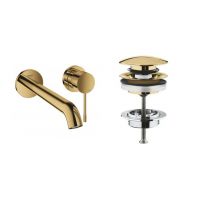 Zestaw Grohe Essence New bateria umywalkowa podtynkowa z korkiem Cool Sunrise  (19967GL1, 65807GL0)