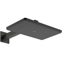 Hansgrohe Raindance Alive Q deszczownica z ramieniem 34,3x21,4 cm prostokątna czarny chrom szczotkowany 24550340