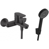 Zestaw Hansgrohe Vernis Blend bateria wannowo-prysznicowa z kompletem natryskowym czarny mat (71440670, 28052670)