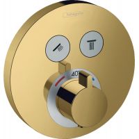 Hansgrohe ShowerSelect S bateria wannowo-prysznicowa podtynkowa termostatyczna złoty optyczny polerowany 15743990