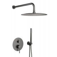 KFA Armatura Moza Gun Metal Grey zestaw prysznicowy podtynkowy z deszczownicą grafitowy 5039-501-61