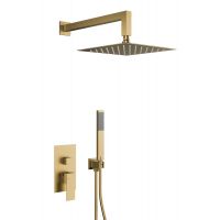 KFA Armatura Logon Brushed Light Gold zestaw prysznicowy podtynkowy z deszczownicą złoty szczotkowany light 5139-501-39