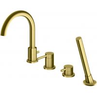 Kohlman Axel Gold bateria wannowo-prysznicowa nawannowa złoty szczotkowany QB244AGDB