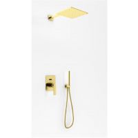 Kohlman Experience Gold zestaw prysznicowy podtynkowy z deszczownicą 25 cm złoty QW210EGDBQ25