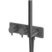 Kohlman Axel Gray bateria wannowo-prysznicowa podtynkowa termostatyczna grafit szczotkowany QW265AG