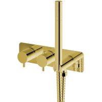 Kohlman Axel Gold bateria wannowo-prysznicowa podtynkowa termostatyczna złota QW265AGD