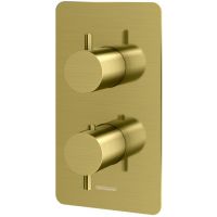 Kohlman Axel bateria wannowo-prysznicowa podtynkowa z termostatem złoty szczotkowany QW432AGDB