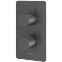 Kohlman Axel Gray bateria wannowo-prysznicowa podtynkowa termostatyczna grafit szczotkowany QW433AG