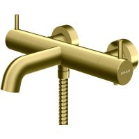 Kohlman Axel Gold bateria wannowo-prysznicowa ścienna z termostatem złoty szczotkowany QW710AGDB