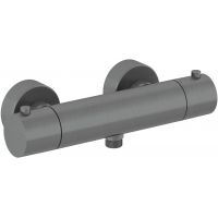 Kludi Objekta bateria prysznicowa ścienna termostatyczna czarny szczotkowany 35200N238