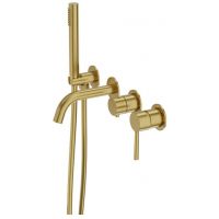 LaVita Orion bateria wannowo-prysznicowa podtynkowa złoty szczotkowany