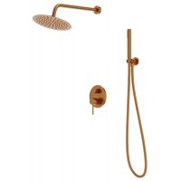 LaVita Orion zestaw prysznicowy podtynkowy z deszczownicą miedź