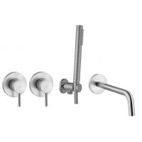 Paffoni Light bateria wannowo-prysznicowa podtynkowa stal szczotkowana LIG010ST70ZWW