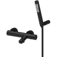 Paffoni Light bateria wannowo-prysznicowa ścienna czarny mat LIG023NO