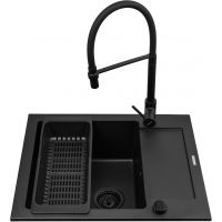 Pyramis Mido zlewozmywak z baterią czarny/czarny 070167602S