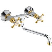 Sapho Antea bateria umywalkowa ścienna chrom/złoto 3062