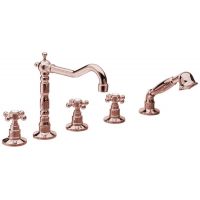 Sapho Antea bateria wannowo-prysznicowa 5-otworowa różowe złoto 3887