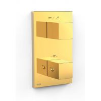 Tres Therm-Box bateria wannowo-prysznicowa podtynkowa termostatyczna złoty połysk 24-K 00625001OR