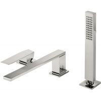 Tres Slim Exclusive bateria wannowo-prysznicowa 3-otworowa stal 202.161.01.AC