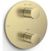 Tres Therm-Box bateria wannowo-prysznicowa podtynkowa termostatyczna złoty cava 26225001CA