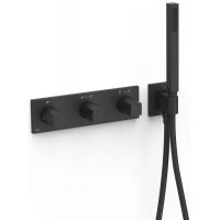 Tres B-System bateria wannowo-prysznicowa podtynkowa termostatyczna czarny mat 30725401NM