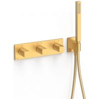 Tres B-System bateria wannowo-prysznicowa podtynkowa termostatyczna złoty mat 30725401OM