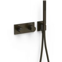 Tres B-System bateria wannowo-prysznicowa podtynkowa termostatyczna czarny brąz 30735201KMB