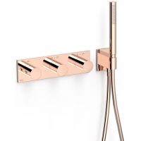 Tres B-System bateria wannowo-prysznicowa podtynkowa termostatyczna różowe złoto połysk 30735401OP