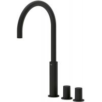 Tres Study Exclusive bateria umywalkowa stojąca wysoka 3-otworowa czarny mat 061.105.02.NM