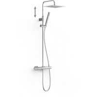Tres Over-Wall zestaw prysznicowy ścienny termostatyczny z deszczownicą chrom 19038709