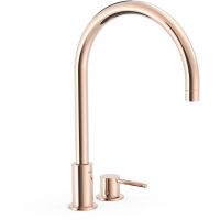 Tres Study Exclusive bateria umywalkowa stojąca 2-otworowa różowe złoto 26110501OP