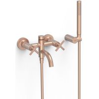 Tres Mont Blanc bateria wannowo-prysznicowa ścienna różowy złoty mat 28317601OPM