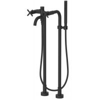 Tres Mont Blanc bateria wannowo-prysznicowa wolnostojąca czarny mat 28319401NM