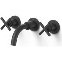 Tres Mont Blanc bateria umywalkowa podtynkowa 3-otworowa czarny mat 28330001NM