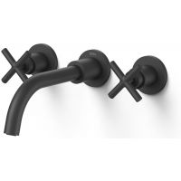 Tres Mont Blanc bateria umywalkowa podtynkowa 3-otworowa czarny mat 28330002NM