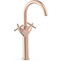 Tres Mont Blanc bateria umywalkowa stojąca różowe złoto mat 28380301OPM