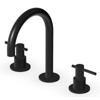 Zucchetti Helm bateria umywalkowa stojąca 3-otworowa czarny szczotkowany/radełkowanie pionowe ZHL515.XP81G2