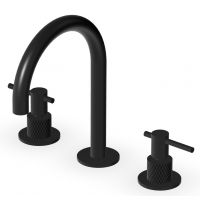 Zucchetti Helm bateria umywalkowa stojąca 3-otworowa czarny szczotkowany/radełkowanie ukośne ZHL515.XP81G3