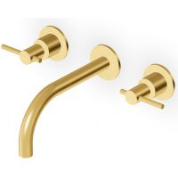 Zucchetti Helm bateria umywalkowa podtynkowa złoto szczotkowane/radełkowanie pionowe ZHL760.XP41G2