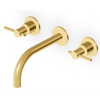 Zucchetti Helm bateria umywalkowa podtynkowa złoto szczotkowane/radełkowanie ukośne ZHL760.XP41G3