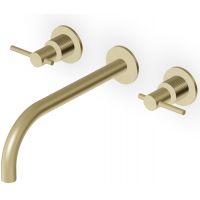 Zucchetti Helm bateria umywalkowa podtynkowa brytyjskie złoto szczotkowane/radełkowanie pionowe ZHL761.XP31G2