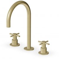 Zucchetti Helm bateria umywalkowa stojąca 3-otworowa brytyjskie złoto szczotkowane ZHM516.XP31