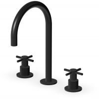 Zucchetti Helm bateria umywalkowa stojąca 3-otworowa czarny szczotkowany/radełkowanie pionowe ZHM516.XP81G2