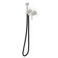 Zucchetti Pan S bateria bidetowa z zestawem prysznicowym podtynkowa Glossy Gesso ZPA417.J3