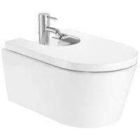 Zestaw Roca Inspira Round bidet wiszący Supraglaze z pokrywą wolnoopadającą biały (A357525S00, A80652200B)