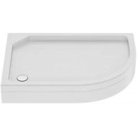 New Trendy New Maxima brodzik 100x80 cm półokrągły asymetryczny lewy biały B-0338