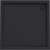 Oltens Superior brodzik 90x90 cm kwadratowy akrylowy czarny mat 17001300
